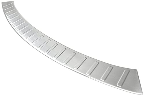 RECAMBO Ladekantenschutz Edelstahl kompatibel für Tesla Model X | BJ ab 2015 - matt gebürstet mit Textur - Styling und Schutz für die Stoßstange