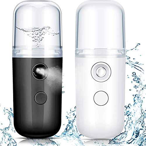 2 Pcs Nano Face Mister 30ml Portable Mini Face Mist Handy Steamer USB Mist Sprayer Facial Steamer Atomization Machine for Skin Care Travel Personal Care Eyelash Extensions