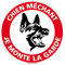 Panneau de Signalisation PVC 1 mm. Panneau Interdiction. Panneau Parking, Panneau d'information PVC. Taille au choi - Diamètre 450 mm - Chien méchant je monte la garde -