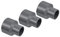 PATIKIL PVC Reductor Tubo Montaje 40x25mm, 3 Paquete Recto Acoplamiento Adaptador Conector, Gris