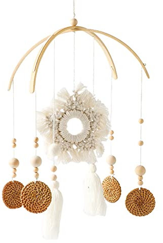 TROYSINC Baby Mobile Holz Babybett Mobile Windspiel Hängende Bettglock Boho Wandbehang Kinderzimmer Decor Neugeborenen Geschenke