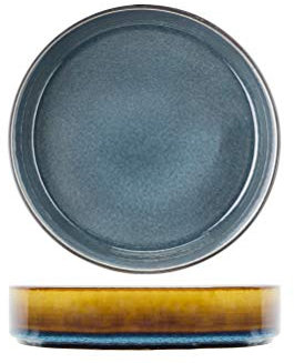 Cosy & Trendy Assiette Creuse Quintana Bleu-Porcelaine-D19.5 Cm-Lot de 3