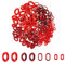 SUPERFINDINGS Ca. 240 x Acryl Verbindungsringe 4 Stile Rot Oval Twist Glieder Kettenringe Undurchsichtig Schnellverbindungsst¨¹cke F¨¹r Ohrringe Halsketten Schmuck Brillen Ketten Zum Basteln