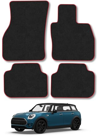 Mini Clubman (2015-2024) Carpet Car Mats | Red Edge Trim Tailored Fit Floor Mats Full Coverage Protection Accessories Easy Clean Anti Slip Made in the UK