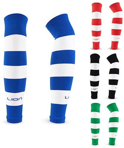 Football Sock Sleeves To Accompany Grip Socks - Fits Over Calf/Shin Pads - Variety Of Colours To Match Your Team Kit (Royal Blue & White)