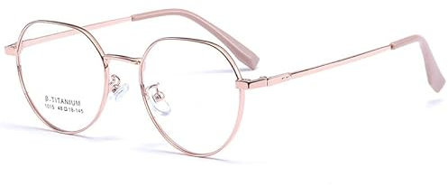 NEWADA Ovale Retro-Lesebrille for Damen, blaues Licht blockierendes Computerbrillen-Lesegerät aus Metall, blendfreier, Flacher Lichtspiegel (Color : Rose-Gold, Size : +0.50)