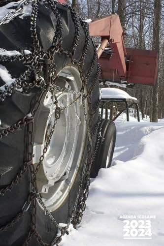 Agenda Scolaire 2023 2024 Tracteur: Couverture Roue de Tracteur , Organiseur Scolaire 11 Mois de (Septembre 2023/Juillet 2024) pour Étudiants Collège, Lycée - Planificateur Journalier 1 Jour Par Page