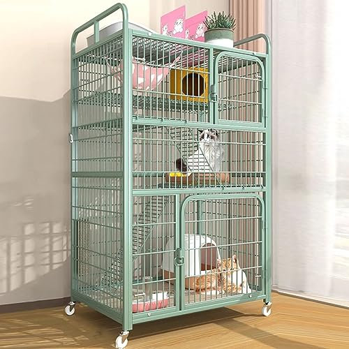 XIAOZHUANGXIONG Kleintierkäfig Auf Rollen, Metallkäfig for Kleine Haustiere mit Tür und Netz, for Kaninchen/Meerschweinchen/Hasen (Size : 4 Layer)