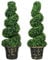 HOMCOM Set of 2 Decorative Artificial Plants Topiary Spiral Boxwood Trees in Pot, Fake Plants for Home Indoor Outdoor Decor, 90cm