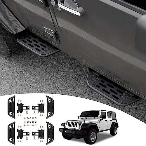 JLVVW Marchepieds Roulants de Voiture, pour Jeep Wrangler JK 2007-2018, Marchepieds Latéraux Nerf Bar, Accessoires Décoratifs Modification Extérieure,JK 4door