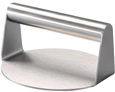 wenrescry Burgerpresse aus 304 Edelstahl, Ø 14 cm - Smash Burger Smasher mit Antihaftbeschichtung für Profi-Hamburger, Spülmaschinenfestes Küchenhelfer für Grillen und Kochen