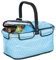 Kühlkorb Premium isolierter Einkaufskorb Picknickkorb Campinkorb Isoliertasche 24 Liter Cooler Bag Einkaufskörbchen (Hellblau)