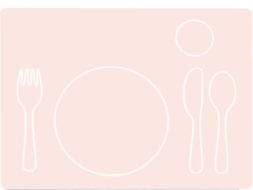 Montessori Silikon Tischset für Kinder - Platzset - abwaschbar (zartrosa, 40x30cm)