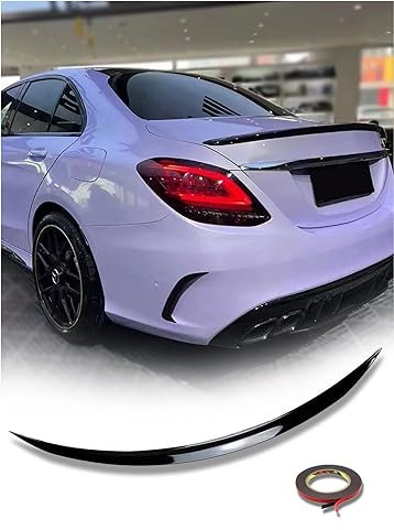MpTuned MB W205 Sedan Rear Spoiler Glossy Black Trunk Spoiler for W205 2014-2021 Year Models Performance Tuning Restyling