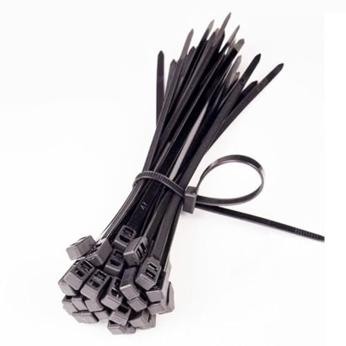 SKEPPY 100 Stück Kabelbinder, Einweg-Handschellen, elektrische Kabelbinder, Kabelbinder, Bindeband, doppelte Flex-Befestigungsschlaufe (Color : 4.8x300mm)