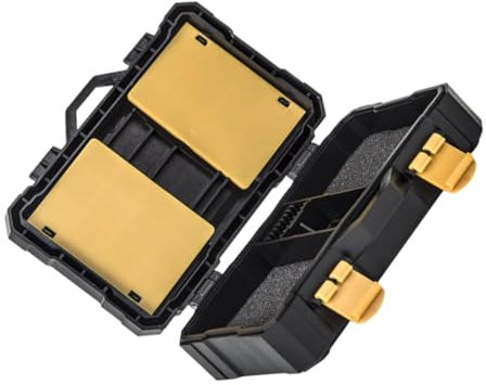 KONTONTY Camera Battery Storage Case and Memory Card Holder for Photographers, Waterproof Shockproof Portable Storage Box for - Batteries and Cards, Black Protective Holder for Travel and Outdoor Use