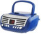 Memorex Tragbare CD-Boombox mit AM/FM-Stereo-Radio in Blau | CD-R/CD-RW-kompatibel | LED-Display | AUX-Anschluss unterstützt | Programmierbarer CD-Player