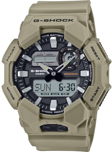 Casio G-Shock GA010-5A Montre analogique numérique en résine Beige avec Pile 10 Ans