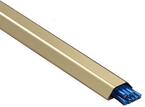 Wasserdichtes Edelstahl-Kabel-Rennbahn, selbstklebendes Drahtmanagement-Set für Büros, unter dem Schreibtisch, Ethernet-Kabel, unsichtbar, keine Schrauben, kein Bohren (E,B 30 mm, hält 5 Kabel)