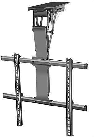 SGKOMN Soporte motorizado para TV - Soporte motorizado abatible para Techo Inclinado, Elevador eléctrico telescópico para TV con elevación automática, abatible de 0 a 85°, compa (Black)