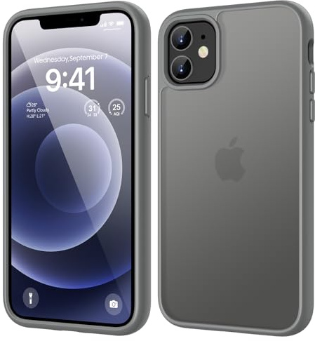 HGH Matt Case for iPhone 12 Mini Case & iPhone 13 Mini Case,Frosted Translucent Back Phone Cover,Anti-Fingerprint Thin Shockproof Camera protection for iPhone 12 Mini/13 Mini Phone Case - Dark Gray