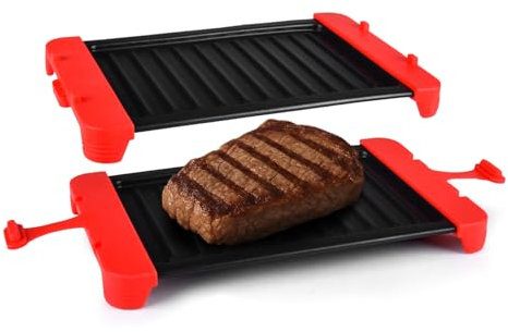 Moorstdel Microwave Toastie Maker & Grill – Quick Melting for Cheese, Chicken & More | Non-Stick, Dishwasher Safe | Fits Most Microwaves (10.7 x 6 x 1.6 Inches)