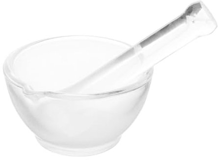 MAGICLULU Mortero De Vidrio Para Medicinas Recipiente Para Triturar Pastillas Mortero Para Uso Doméstico Para o Cocina Tazón Para Moler Medicamentos