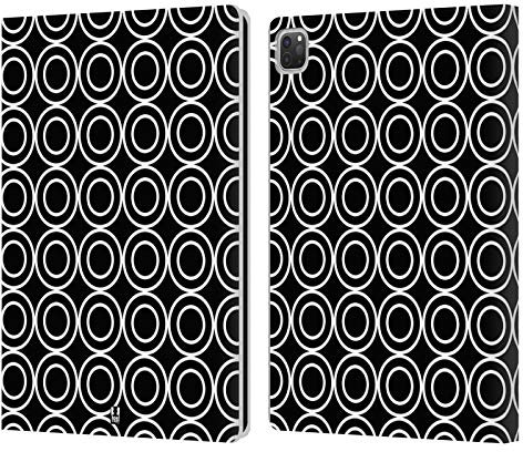 Head Case Designs Cerchi Doppi Patterni B&N Custodia Portafoglio in Pelle Compatibile con Apple iPad PRO 12.9 2020/2021/2022