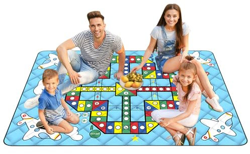 Tappeto da Gioco Esterno - Coperta Impermeabile Con Pedine Di Scacchi - Pieghevole Portatile Leggero per Bambini Campeggio Spiaggia Feste Picnic
