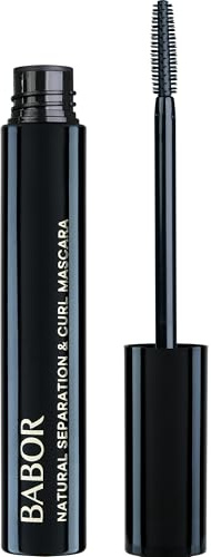 BABOR Natural Separation & Curl Mascara, Wimperntusche mit biegsamer Silikonbürste, für perfekt getrennte & geformte Wimpern, langanhaltend, natürlicher Look, 7ml