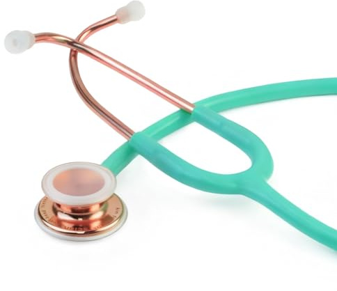SCIAN Doppelkopf-Stethoskop für Ärzte, Krankenschwestern, Studenten, Kinder und Erwachsene, Klassisches Edelstahl leichtes Stethoskop mit Zubehör und Tragetasche（Grün）