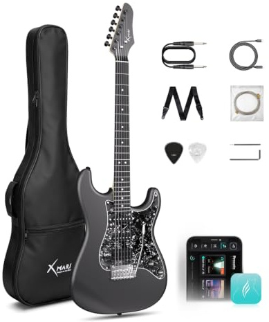 Enya XMARI 39 Smart Electric Guitar with Built-in DSP Effects, 4 Presets, USB-C OTG Recording, Headphone Output, Custom Ceramic Pickups, Carbon Fiber Body, with Gig Bag, Strap, Cable & Picks