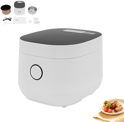 Mini-Reiskocher mit Edelstahl Innentopf, 5 Liter Multikocher, Innentopf (20×15 cm), 9 Multicooker-Funktion, 24-Stunden-Vorwahl, Dampfsammler, Geeignet für 5-8 Personen, 900 Watt