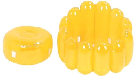 XUMIUZIY Transparente Aufblasbare Couch, Bunter Outdoor-Sofa-Stuhl für Wohnzimmer, Pool-Party-Requisite (Yellow)