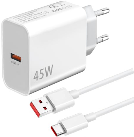45W Ladegerät für Redmi Note 15 14 Pro 5G/13 12,Xiaomi 17 15 14T 13T Poco | USB Schnellladegerät Netzteil LadeKabel für Redmi A5 A3 15C 14C 13C 12C,Poco X8 M8 X7 M7 X6 X5 F7 F8 Xiaomi 14 13 12T 11T 10