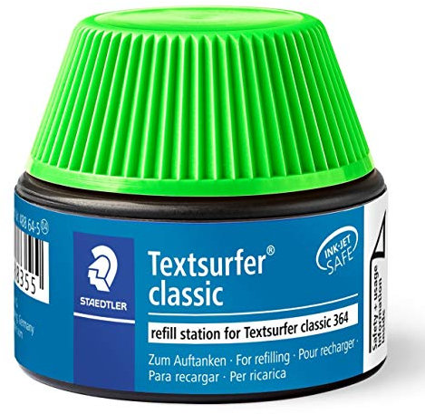 Staedtler Lumocolor 488 64-5. Cargador para marcadores Textsurfer classic. Frasco con tinta de color verde.