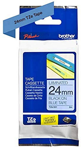 Brother TZE551 Thermodirektdrucktechnologie Schwarz/Blau, Klein