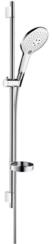 hansgrohe Raindance Select S 150 Duschset 0,90m, 3 Strahlarten mit Seifenablage, Weiß/Chrom
