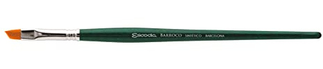 Escoda Barroco Series 1570 Artist Watercolor & Acrylic Paint Brush, Synthetic Gold Taklon Filament, Angle, Size 10