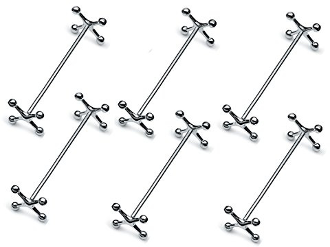 Messerbänke Kreuz (6 Stk.) | L 7 cm | Premium Silber Plated versilbert | Edles Geschenk mit Box