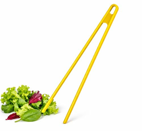Premier Housewares Silicone Kitchen Tongs – Heat Resistant Non-Stick Cooking Tongs with Hanging Loop, Yellow
