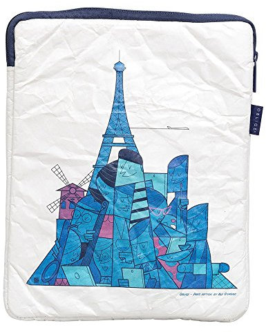 Oblige OBPD6010 Paris Tasche Case Cover Sleeve für Apple iPad 1/2/3/4 blau/weiß