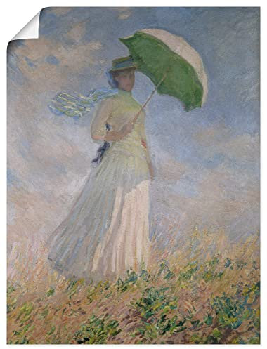 ARTLAND Wanddeko Poster & Kunstdrucke Wandposter 60x80 cm Damen Portrait Susanne Hoschedé Regenschirm Frau mit Sonnenschirm 1886 Impressionismus Claude Monet T6JM