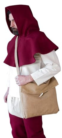 Burgschneider - Gugel Cucullus - Rot (Standard, für Damen & Herren, Wolle) Historisch - Medieval