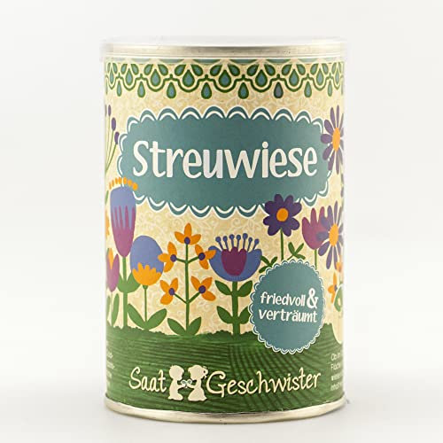 Die Stadtgärtner – Streuwiese „Friedvoll & Verträumt“ I Mit über 50 Sorten Blumensaat I Ausreichend für 5 m² I Enthält u.a. Flieder & Margeriten I Ökologisches Saatgut, min. 2 Jahre haltbar