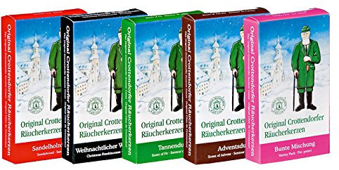 OLShop AG 5er Pack Crottendorfer Räucherkerzen 5 x 24 Stück, Sandelholz, Weihrauch, Tannenduft, Bunte Mischung, Adventsduft, Räucherkegel, Weihnachtskerzen, Räucherpyramide