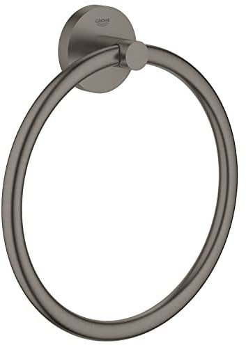 Grohe Essentials Handtuchring, Farbe: Dunkelgrau (Brushed Hard Graphite)