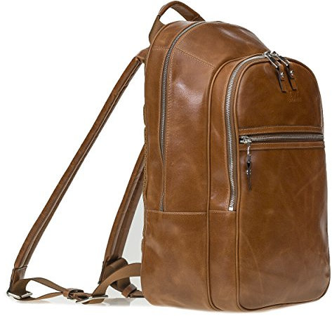 Solo Pelle Premium Lederrucksack/Backpack/Rucksack aus echtem Leder (Cognac Braun)