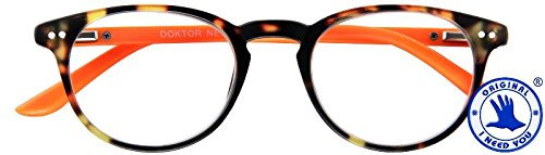 I NEED YOU Lesebrille Modell DOKTOR NEW Lesehilfe Fertigbrille SIE & IHN Etui M1 orange-havanna +2,5