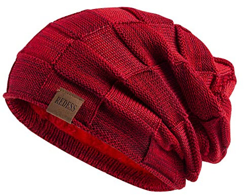 REDESS Beanie Mütze für Herren und Damen Winter Warme Mützen Stricken Slouchy Thick Skull Cap